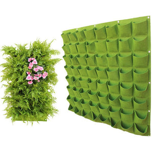 Wall Hanging Planting Bag Garden Vertical Planter Multi Pocket Wall Mount Living Growing Bag Felt Indoor Outdoor Pot Black Green