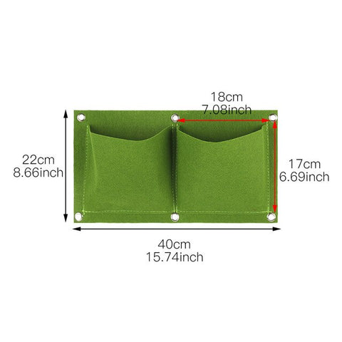 Wall Hanging Planting Bag Garden Vertical Planter Multi Pocket Wall Mount Living Growing Bag Felt Indoor Outdoor Pot Black Green