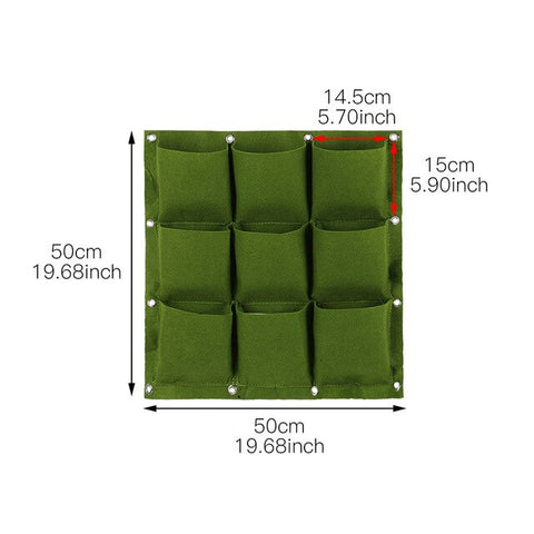 Wall Hanging Planting Bag Garden Vertical Planter Multi Pocket Wall Mount Living Growing Bag Felt Indoor Outdoor Pot Black Green