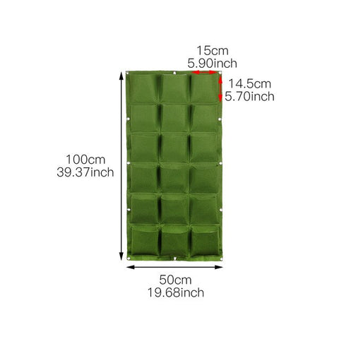 Wall Hanging Planting Bag Garden Vertical Planter Multi Pocket Wall Mount Living Growing Bag Felt Indoor Outdoor Pot Black Green