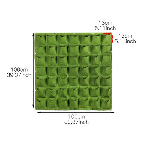 Wall Hanging Planting Bag Garden Vertical Planter Multi Pocket Wall Mount Living Growing Bag Felt Indoor Outdoor Pot Black Green