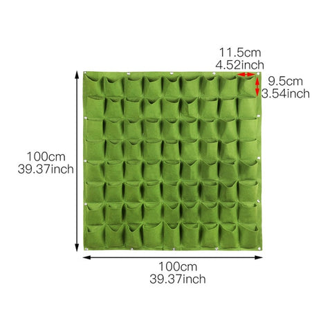 Wall Hanging Planting Bag Garden Vertical Planter Multi Pocket Wall Mount Living Growing Bag Felt Indoor Outdoor Pot Black Green