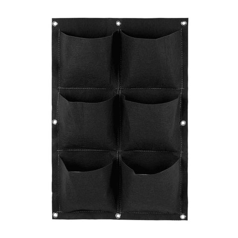 Wall Hanging Planting Bag Garden Vertical Planter Multi Pocket Wall Mount Living Growing Bag Felt Indoor Outdoor Pot Black Green