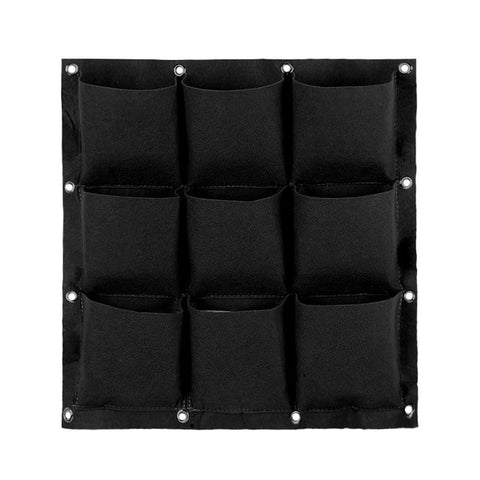 Wall Hanging Planting Bag Garden Vertical Planter Multi Pocket Wall Mount Living Growing Bag Felt Indoor Outdoor Pot Black Green
