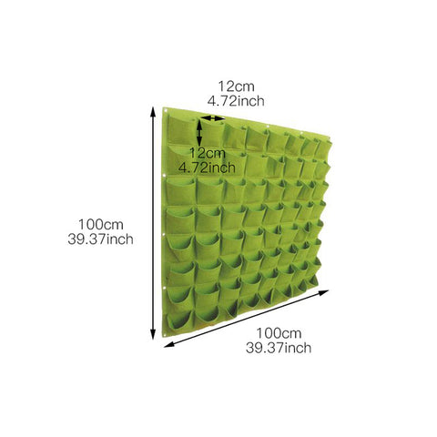 Wall Hanging Planting Bag Garden Vertical Planter Multi Pocket Wall Mount Living Growing Bag Felt Indoor Outdoor Pot Black Green