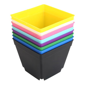 Flower Pot Square Planters Plastic 10*10cm Plant Care Soil Accessories Gardening Supplies Vase Creative Mini Colorful
