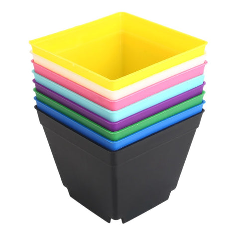 Flower Pot Square Planters Plastic 10*10cm Plant Care Soil Accessories Gardening Supplies Vase Creative Mini Colorful