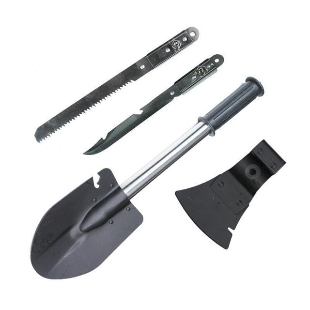 Four in One Folding Multifunctional Shovel Camping Axe Blade Outdoor Folding Saw Travel Garden Camping Tools High-carbon Steel