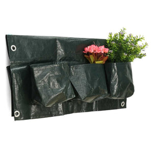 4/6 Pockets Vertical Garden Planter Wall-mounted PE Home Gardening Flower Planting Bags Living Indoor Wall Planter