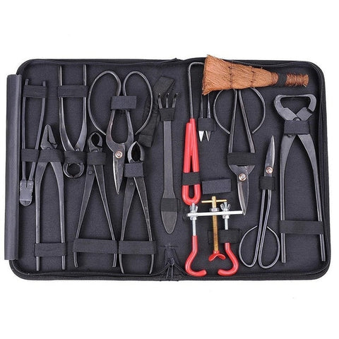 Bonsai Pruning Tool Set Shear Garden Extensive Cutter Carbon Steel Scissors Kit with Nylon Case for Home Garden Pruning Tools