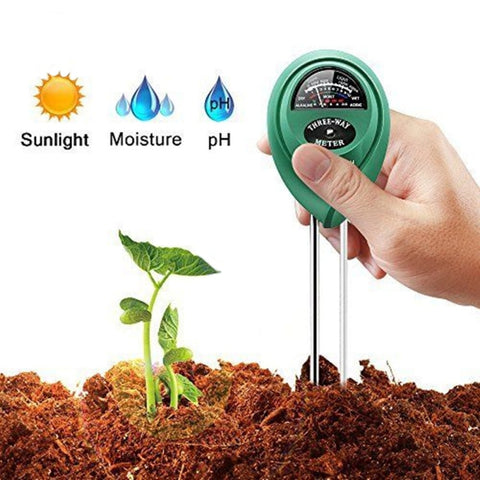 Soil PH Meter Three In One Design Soil Hygrometer PH Irradiance Tester for Garden Farm Lawn Indoor Outdoor