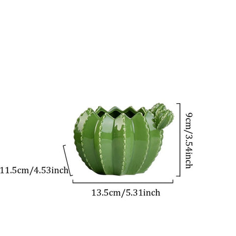 Cactus Ceramic Flower Pot Creative Plant Sculpture Crafts Decoration Succulent Plant Pot Home Decor Accessories Groot