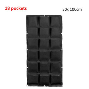 3/6//18/36 pocket Vertical garden plant Grow wall bags planter flower fabric pot indoor Hanging black tools home fabric Planting