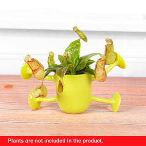 Wall-mounted Plastic Flower Pot Smiley Sucker Flower Pot Doll Model Flower Arrangement Container Home Decoration Accessories