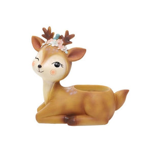 Hot Sale Deer Flower Pot Model Figurines Resin Craft Cute Pot Desktop Miniature Decoration Garden Accessories Birthday Gift