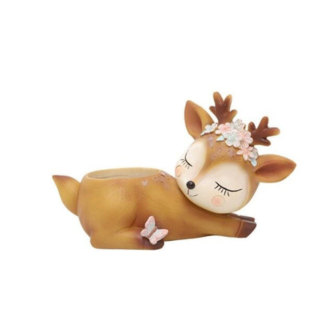 Hot Sale Deer Flower Pot Model Figurines Resin Craft Cute Pot Desktop Miniature Decoration Garden Accessories Birthday Gift