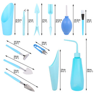 12pcs Mini Garden Hand Tools Succulent Transplanting Tools Planting Flower Succulent Miniature Garden Tools Garden Watering Kit