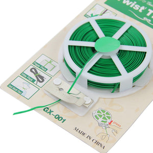 Gardening Accessories Tools Garden Twist Tie Wire Cable Reel With Cutter Green Twist Tie Reel PVC Coated Plant Support Flexible