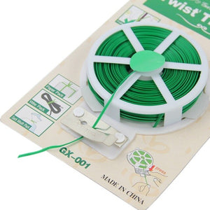 Gardening Accessories Tools Garden Twist Tie Wire Cable Reel With Cutter Green Twist Tie Reel PVC Coated Plant Support Flexible