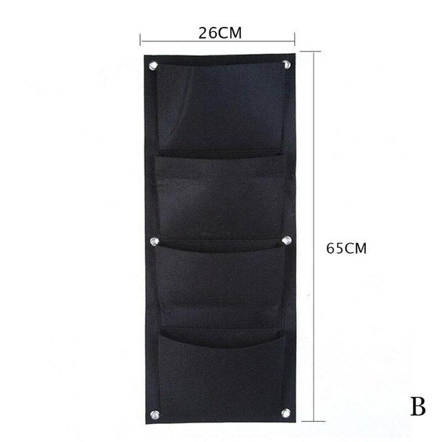 4 Layer Wall Hanging Pocket Bag Garden Wall Flower Planting Bag Seedling Wall Flower Pot Planting Bag for Outdoor Indoor Garden