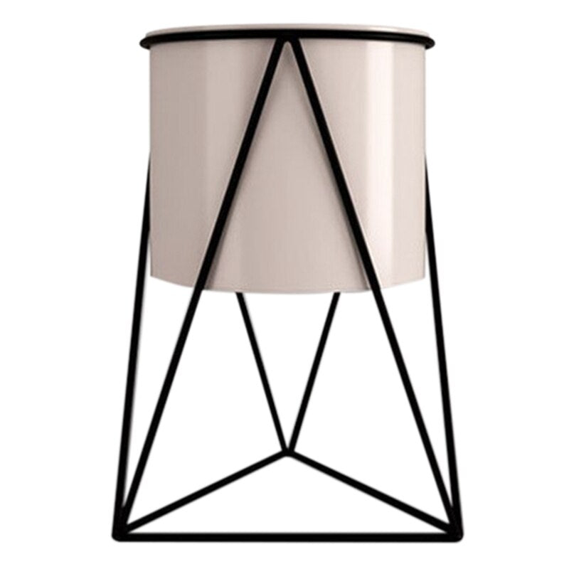 Geometric Metal Flower Pot Stand Durable Indoor Garden Plant Holder Display Planter Iron Flower Stand Gardening Supplies