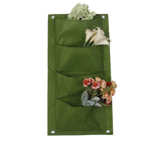 Outdoor Indoor Vertical Gardening Hanging Wall Garden Planting Bags Seedling Wall Planter Growing Bags 4 Pockets 2 Colors