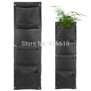 4 Pockets Vertical Garden Living Indoor Outdoor Flower Pots Wall-mounted Wall Planter Hanging Grow Bags