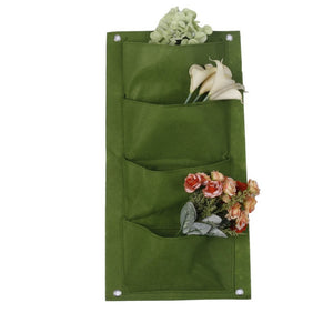 Outdoor Indoor Vertical Gardening Hanging Wall Garden Planting Bags Seedling Wall Planter Growing Bags 4 Pockets 2 Colors