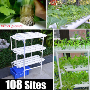 112pc/set 108 Hole Plant Hydroponic System Grow Kit Nursery Pots Anti Pest Soilless Cultivation Indoor Garden Culture Plant 220V